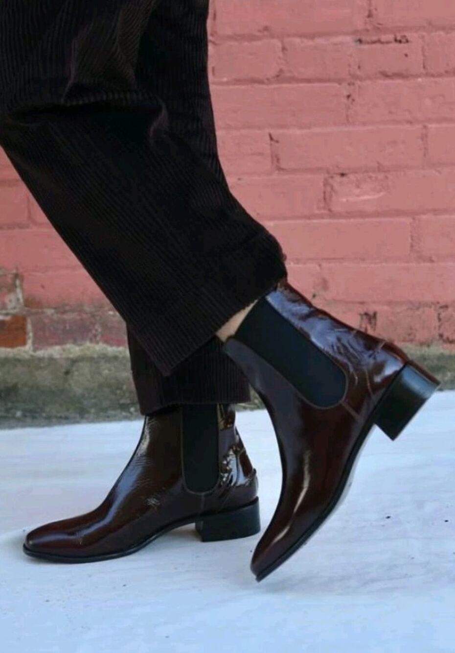 Rachel Comey Thora Boot Burgundy Patent Leather Chelsea Size 11 EU 41 NIB